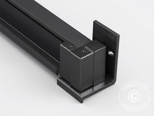 Black aluminium wall bracket for gazebo, outdoor use - product detail