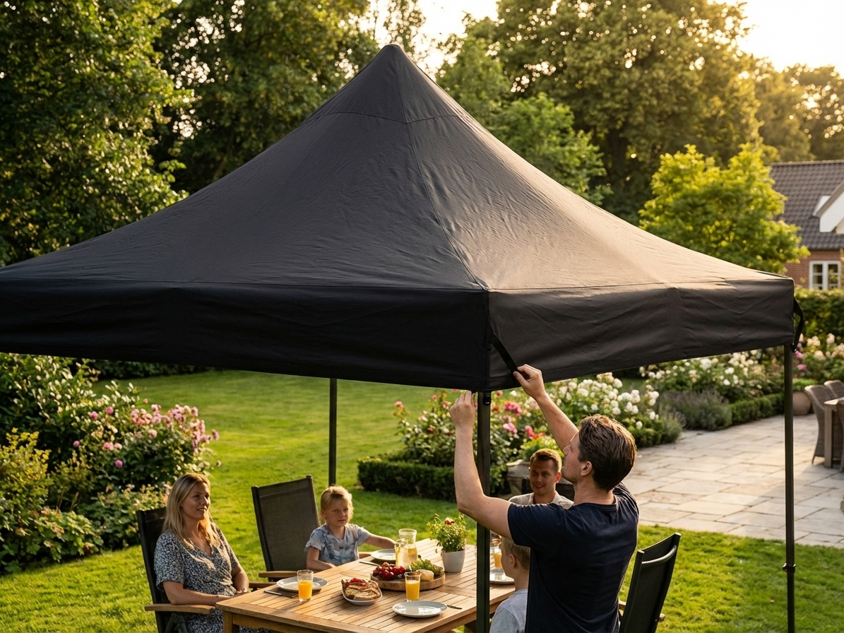 Black gazebo roof cover 4x4m for outdoor events - view 3