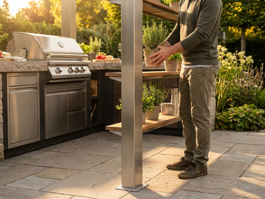 Galvanised steel pillar 1140 mm silver for industrial use