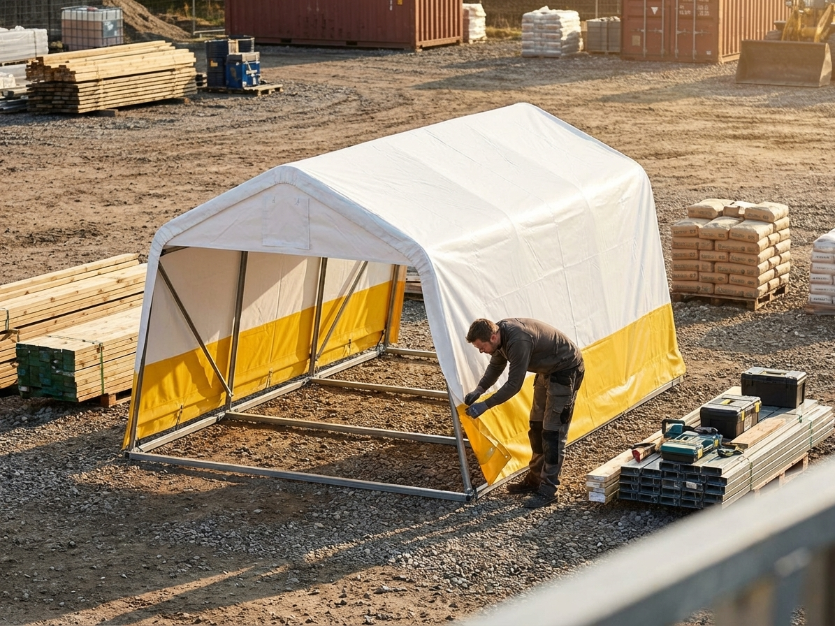 PVC roof cover for storage tent, 3.6x4.8m, white/yellow - view 3