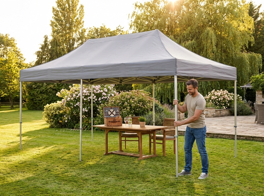 Pop up gazebo 4x6 m Latte with steel frame, perfect for outdoor events - product detail