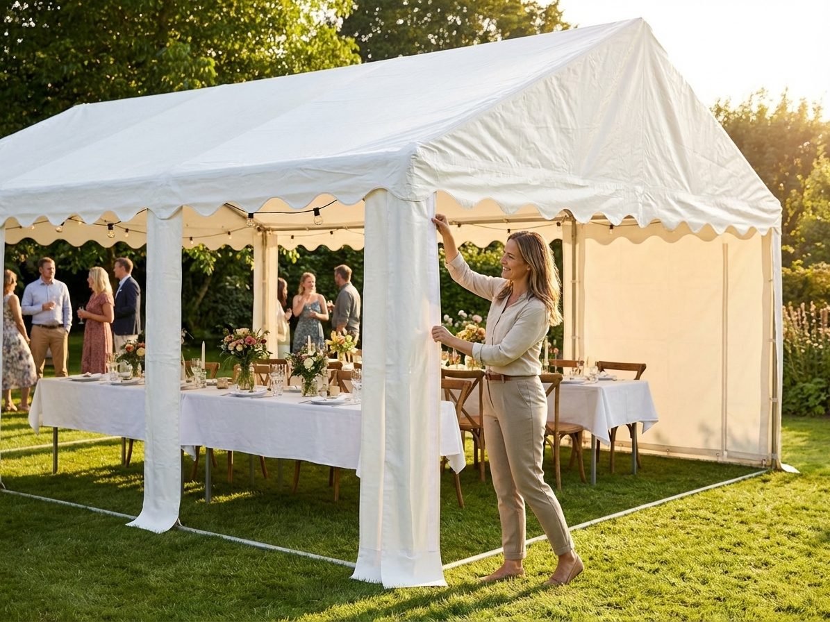 White PVC roof cover for 4x6 m marquee