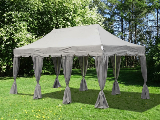 Pop up gazebo in latte colour with aluminium frame for outdoor events