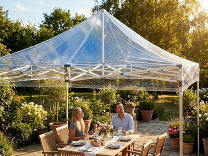 Clear PVC gazebo roof cover for 4x4 m pop-up shelter - view 3