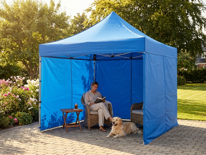 Blue pop-up gazebo with aluminium frame for outdoor events