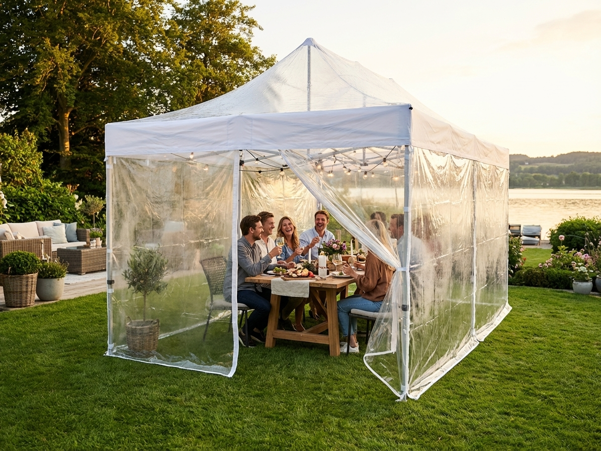 Clear pop-up gazebo 3x6 m with aluminium frame for outdoor events - view 3
