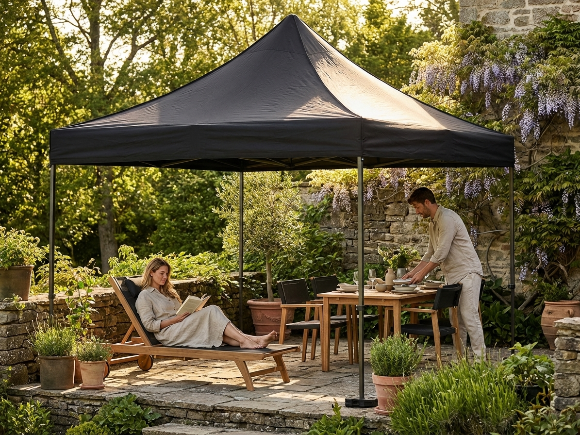 Black gazebo roof cover 4x4 meters for outdoor events - view 3
