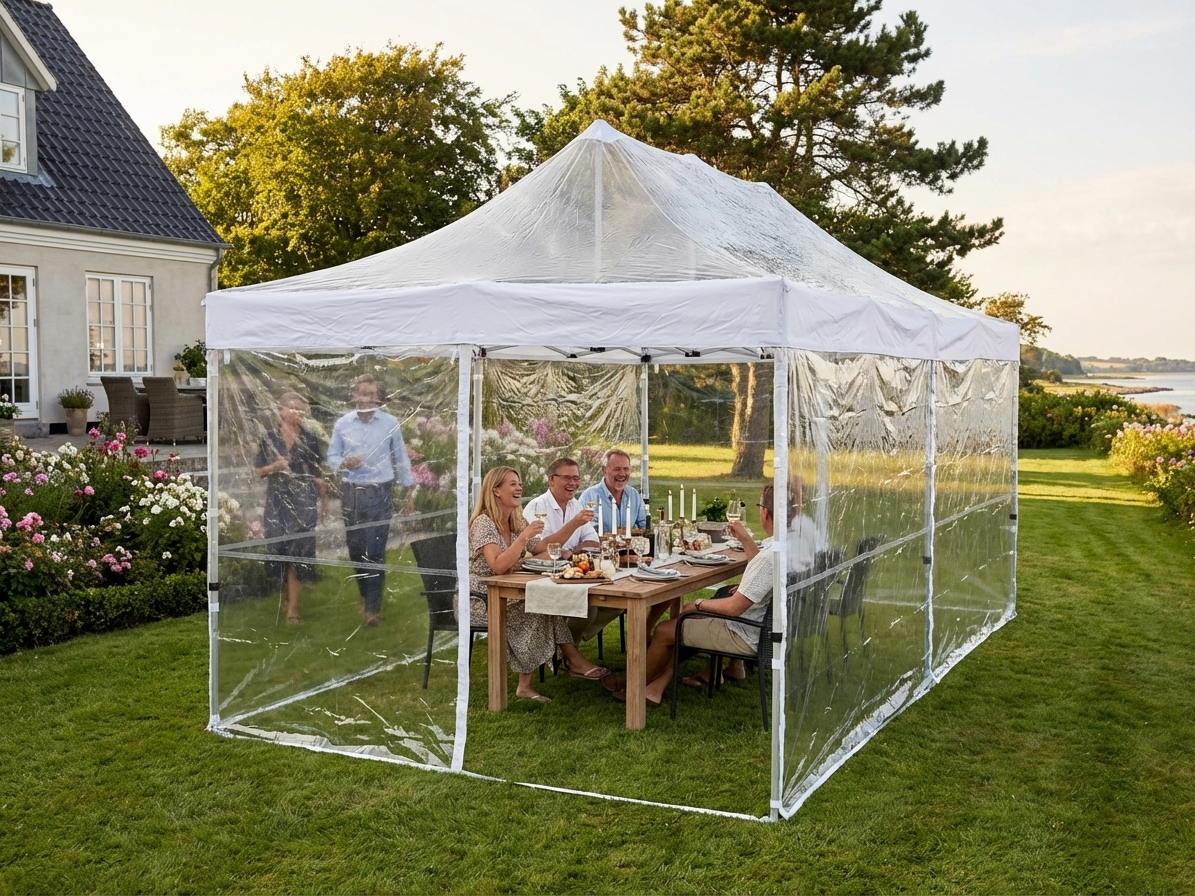 Clear pop up gazebo 3x6 m with steel frame for outdoor events - view 3