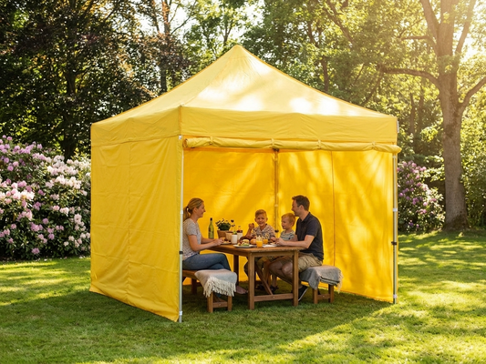 Pop up gazebo 3x3m yellow with steel frame for outdoor events