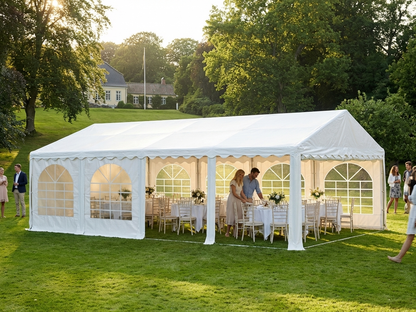 White PVC Marquee 4x8m with Galvanised Steel Frame for Outdoor Events - view 3