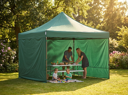 Pop-up gazebo 4x4m green with steel frame for outdoor use - view 3