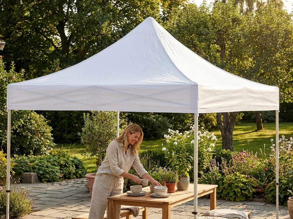 Heavy Duty PVC Gazebo Roof Cover in White, suitable for outdoor events - view 3