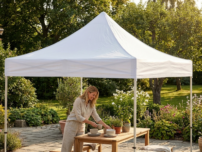 Heavy Duty PVC Gazebo Roof Cover in White, suitable for outdoor events - view 3