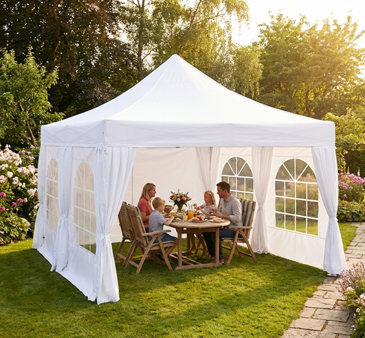 White Pop Up Gazebo 4x6 m with Aluminium Frame - product detail