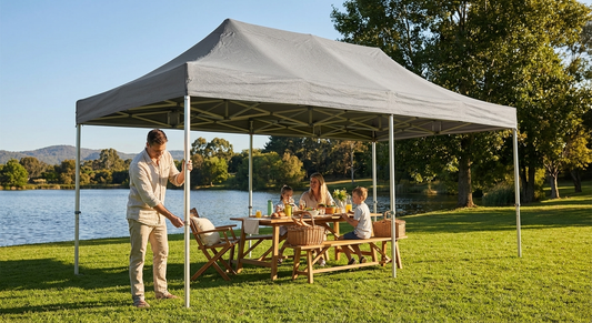3x6m grey pop-up gazebo with aluminium frame for outdoor events - product detail