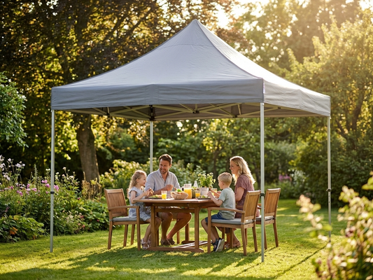 Pop up gazebo 4x4 m in grey with aluminium frame for outdoor events