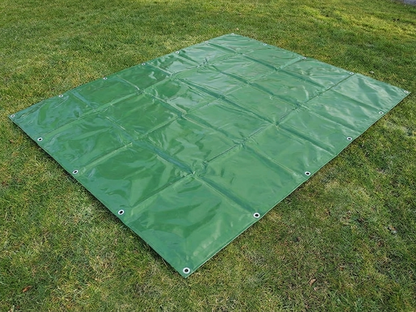 Green PVC tarpaulin 6x8 m, flame retardant, outdoor use