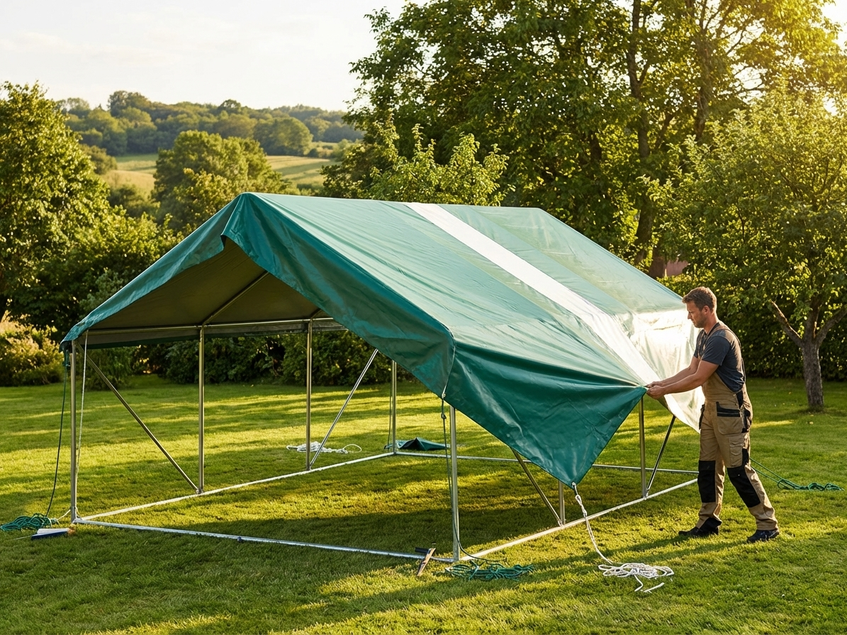 PVC Roof Cover in Green for Storage Shelter - view 3