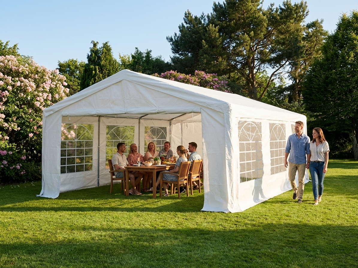 White marquee tent 5x8m for outdoor events - product detail